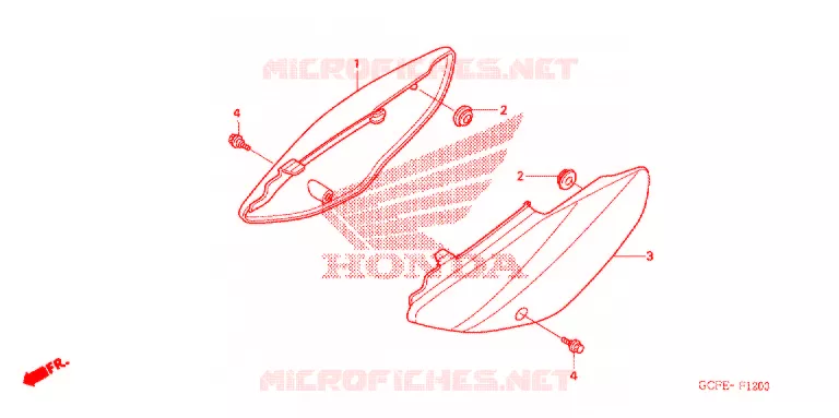 COUVERCLES LATERAUX Honda MOTO 70 CRF 2009  CRF70F9