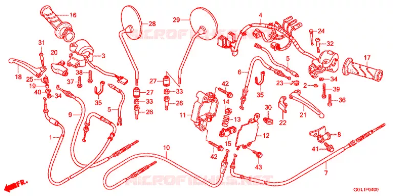LEVIER DE GUIDON - CABLE - COMMODO Honda SCOOTER 50 GIORNO 2012  NCH50B