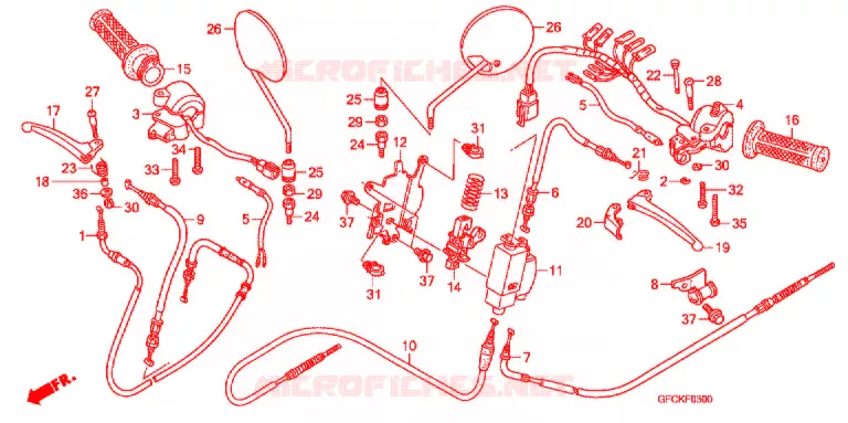 LEVIER DE GUIDON - CABLE - COMMODO Honda SCOOTER 50 TODAY 2009  NFS501SH9