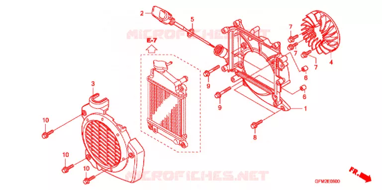 VENTILATEUR ET COUVERCLE DE RADIATEUR Honda SCOOTER 110 LEAD 2012  NHX110WHA