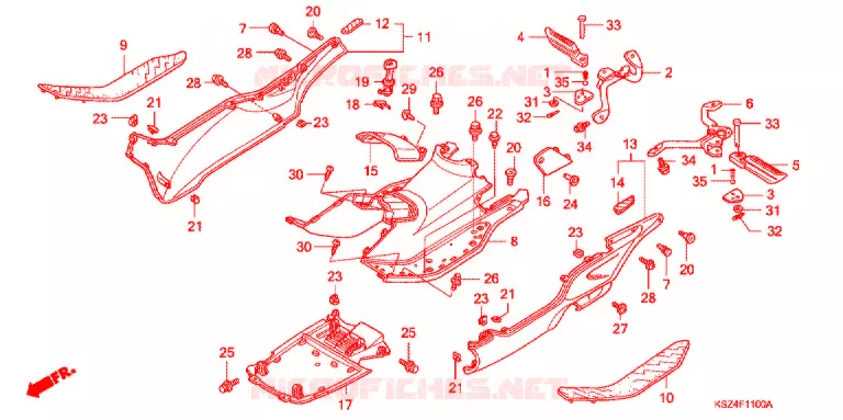 MARCHE PIEDS Honda SCOOTER 250 REFLEX 2007  NSS250A7_A