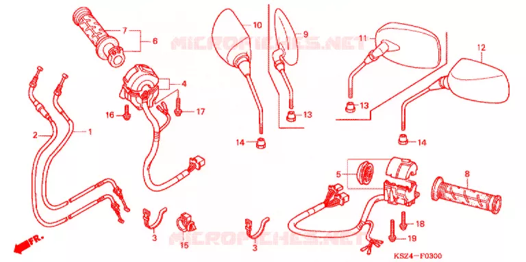 COMMODO - LEVIER - CABLE Honda SCOOTER 250 REFLEX 2005  NSS250AS5_A