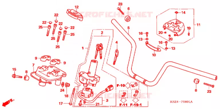 GUIDON - CARENAGE (NSS250S/NSS250AS) Honda SCOOTER 250 REFLEX 2006  NSS250AS6