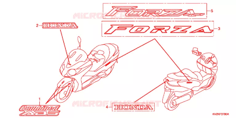 AUTOCOLLANTS Honda SCOOTER 250 FORZA 2012  NSS250DAB