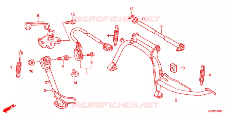 BEQUILLE Honda SCOOTER 250 FORZA 2012  NSS250DB