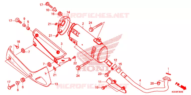 SILENCIEUX D'ECHAPPEMENT Honda SCOOTER 300 FORZA 2015  NSS300AF