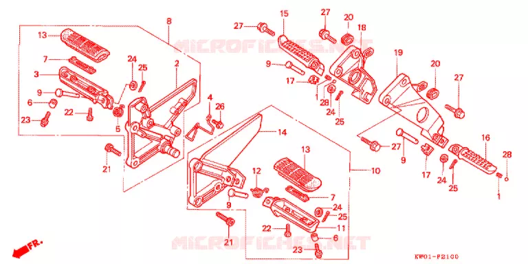 REPOSE PIED Honda MOTO 650 BROS 1990  NT650L