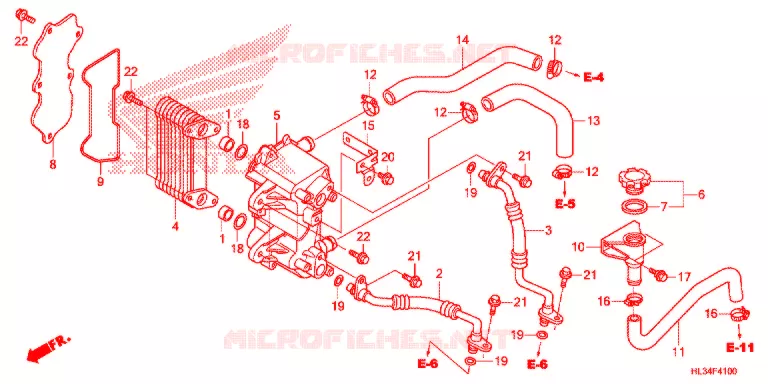 RADIATEUR D'HUILE Honda ATV 700 PIONEER 2014  SXS700E