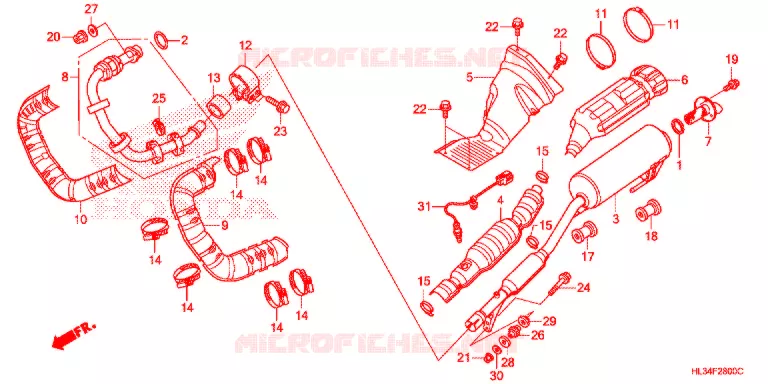SILENCIEUX D'ECHAPPEMENT Honda ATV 700 PIONEER 2014  SXS700E