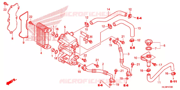 RADIATEUR D'HUILE Honda ATV 700 PIONEER 2016  SXS700M4G