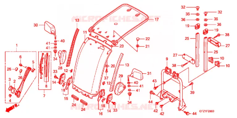 PARE-BRISE - TOIT Honda SCOOTER 50 GYRO 2013  TC50B