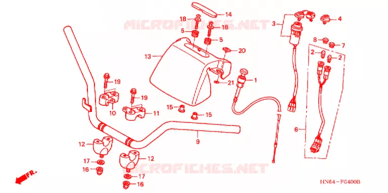 GUIDON ('01-'05) Honda ATV 250 FOURTRAX 2004  TRX250EX4