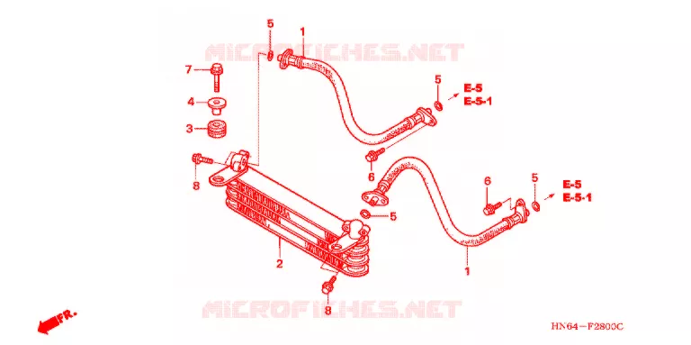 RADIATEUR D'HUILE Honda ATV 250 FOURTRAX 2005  TRX250EX5