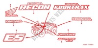 AUTOCOLLANTS pour Honda TRX 250 FOURTRAX RECON Electric Shift 2003