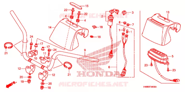 GUIDON Honda ATV 250 FOURTRAX 2006  TRX250TE6
