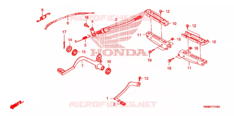 PEDALE - REPOSE PIED Honda ATV 250 FOURTRAX 2009  TRX250TM9