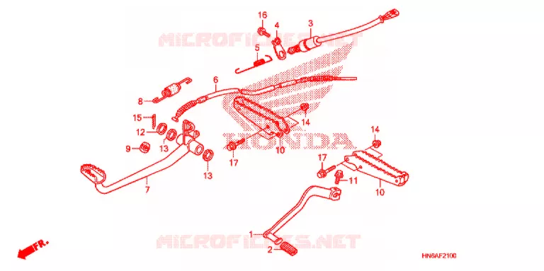 PEDALE - REPOSE PIED Honda ATV 250 FOURTRAX 2016  TRX250XG