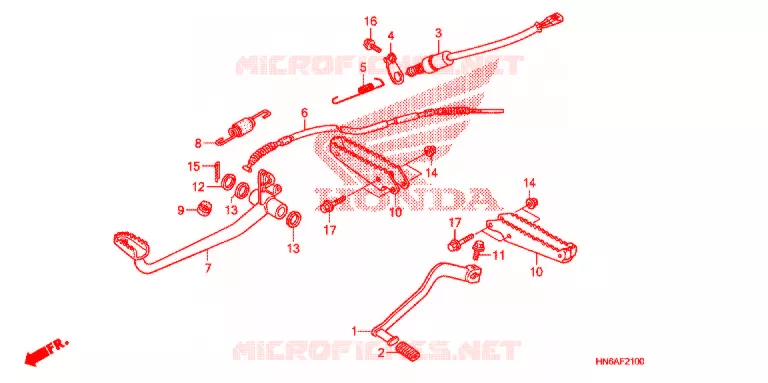 PEDALE - REPOSE PIED Honda ATV 250 FOURTRAX 2016  TRX250XG