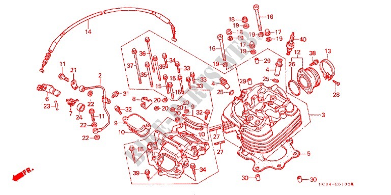 CULASSE pour Honda TRX SPORTRAX 250 X 1988