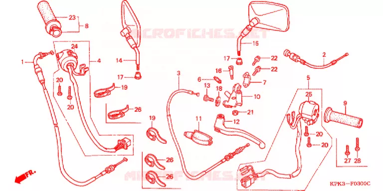 LEVIER DE GUIDON - CABLE - COMMODO Honda MOTO 200 PHANTOM 2005  TA2005