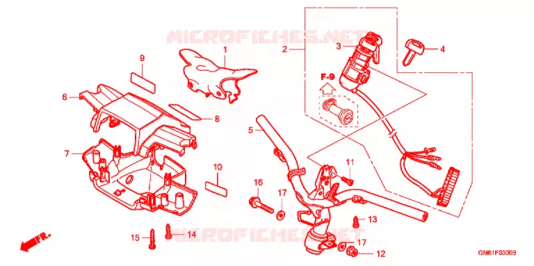 GUIDON Honda SCOOTER 50 GYRO 1989  TB50MF