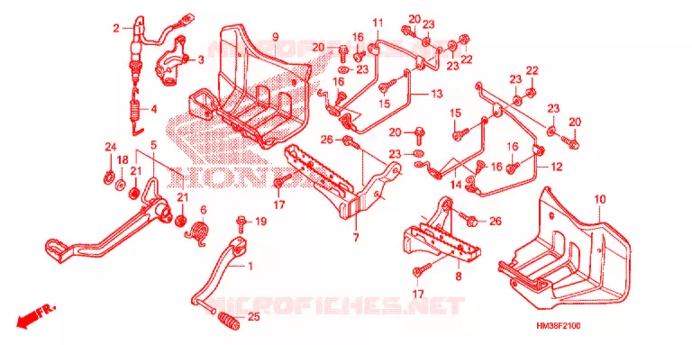 REPOSE PIED Honda ATV 300 FOURTRAX 2009  TRX300X9
