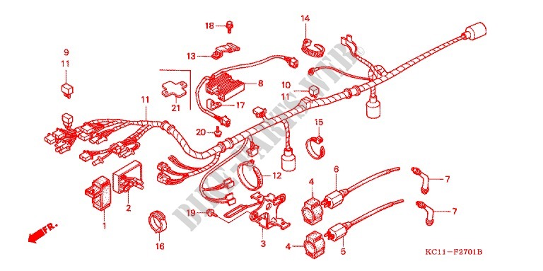 FAISCEAU DES FILS   BOBINE D'ALLUMAGE (2) pour Honda CB 125 T 2001