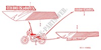 AUTOCOLLANTS (3) pour Honda CB 125 T 1995