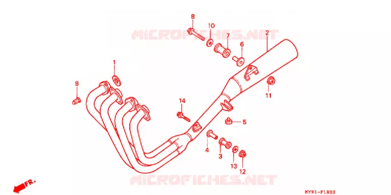 SILENCIEUX D'ECHAPPEMENT (F2) Honda MOTO 400 CB 1994  CB400F2R