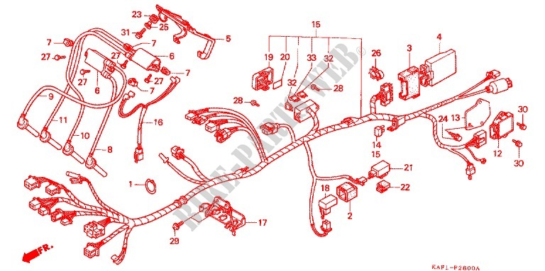 FAISCEAU DES FILS pour Honda CB 400 F CB1 With Speed warning light 1989