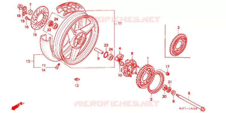 ROUE ARRIERE Honda MOTO 400 CB 1991  CB400FM_II