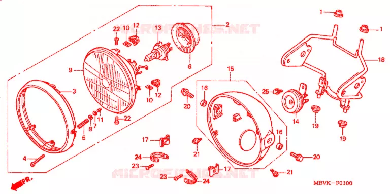 PHARE Honda MOTO 400 CB 2008  CB400SS8