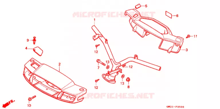 GUIDON - CARENAGE Honda SCOOTER 90 LEAD 1989  NH90MJ