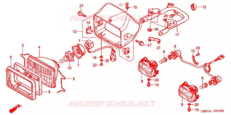 PHARE Honda ATV 400 FOURTRAX 2003  TRX400FW3