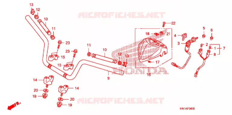 GUIDON Honda ATV 400 FOURTRAX 2010  TRX400X9