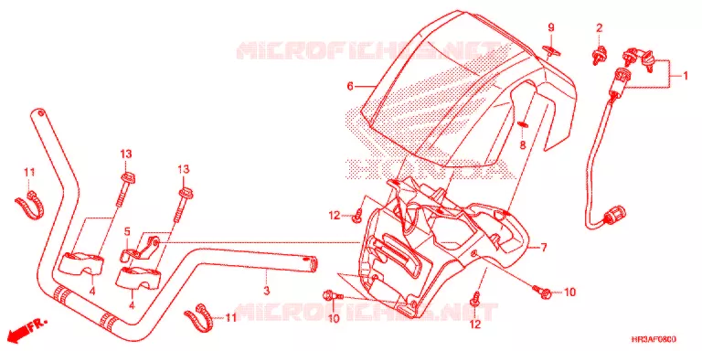 GUIDON Honda ATV 420 FOURTRAX 2015  TRX420FA1F