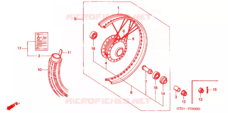 ROUE AVANT Honda MOTO 90 CUB 1993  C90CMP