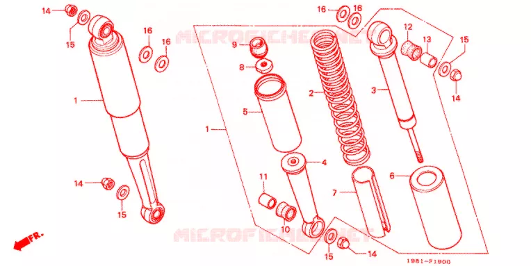 AMORTISSEUR ARRIERE Honda MOTO 90 CD 1982  CD90A