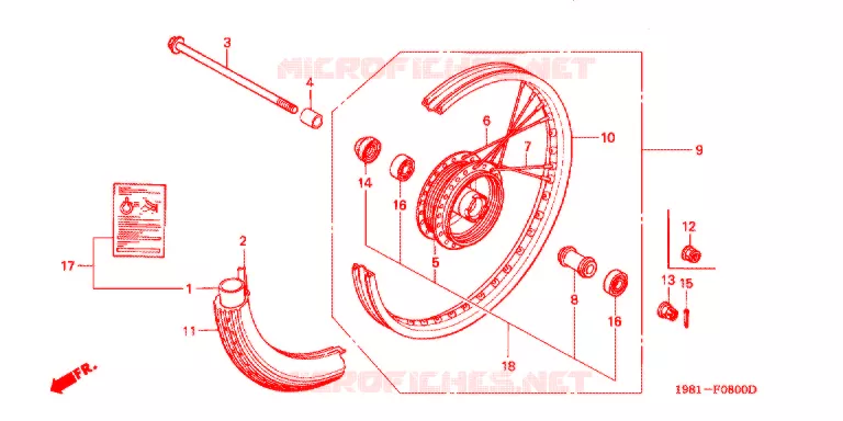 ROUE AVANT Honda MOTO 90 CD 1986  CD90A