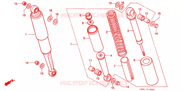 AMORTISSEUR ARRIERE Honda MOTO 90 CD 1987  CD90H