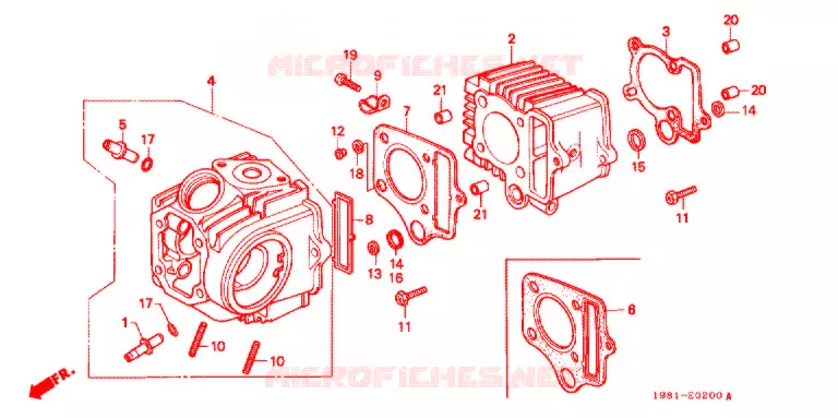 CYLINDRE - CULASSE Honda MOTO 90 CD 1987  CD90H