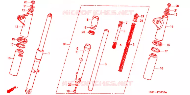 FOURCHE Honda MOTO 90 CD 1991  CD90H