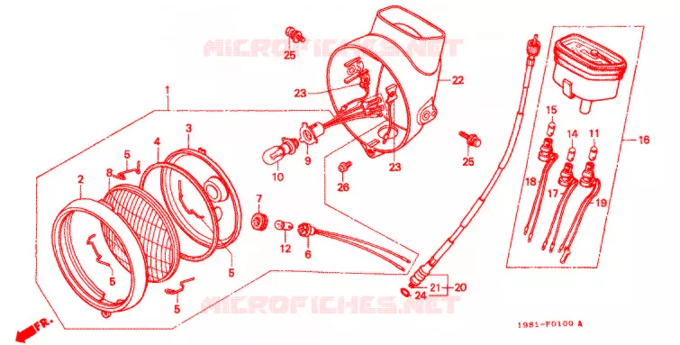 PHARE - COMPTEUR Honda MOTO 90 CD 1994  CD90P
