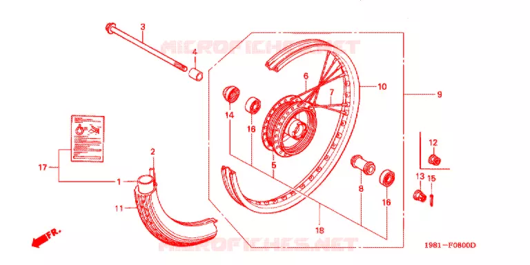 ROUE AVANT Honda MOTO 90 CD 1995  CD90S