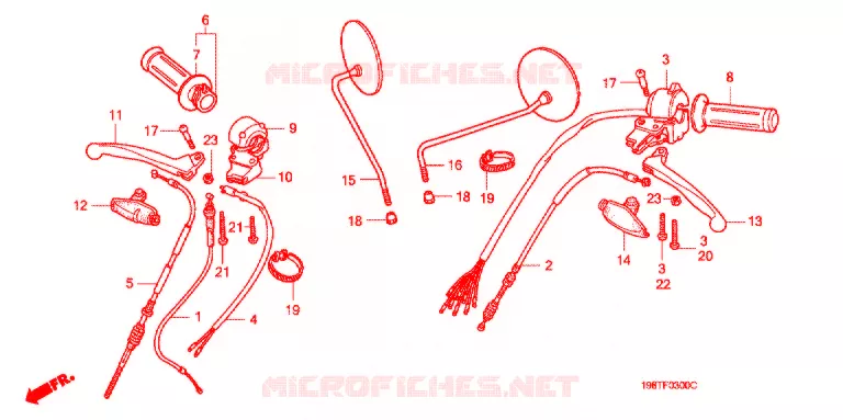 LEVIER DE GUIDON - CABLE - COMMODO Honda MOTO 90 CD 1997  CD90ST