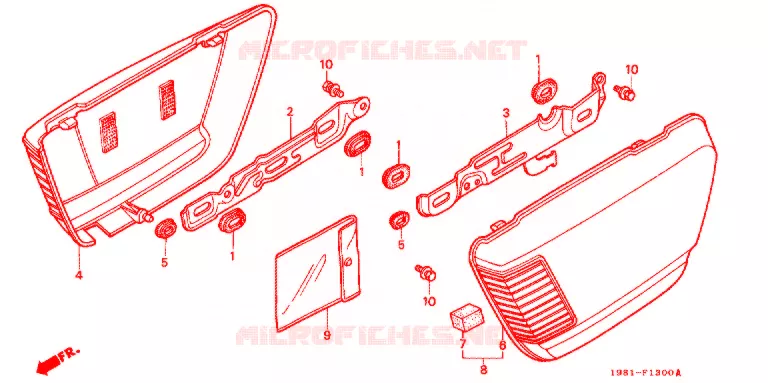 COUVERCLES LATERAUX Honda MOTO 90 CD 1998  CD90W