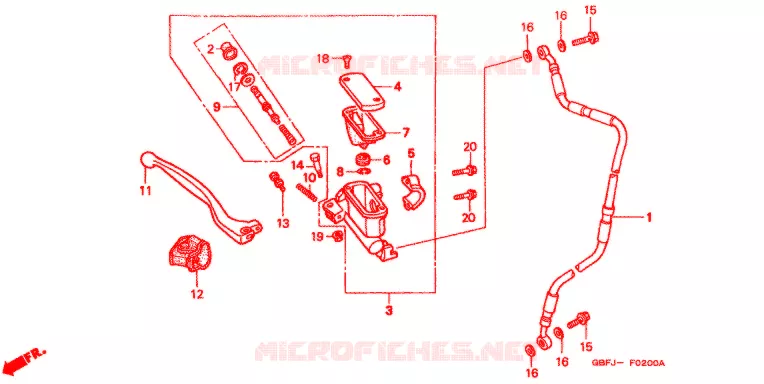 MAITRE CYLINDRE DE FREIN AVANT Honda MOTO 80 CR 2002  CR80RB2