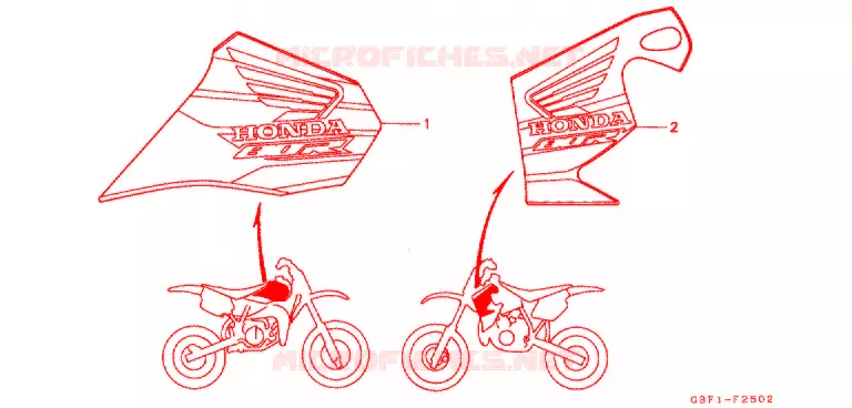AUTOCOLLANTS Honda MOTO 80 CR 1998  CR80RBW