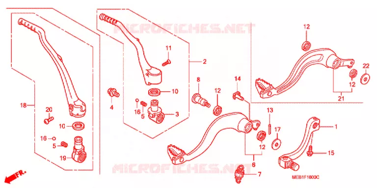 PEDALE - KICK Honda MOTO 450 CRF 2008  CRF450R8