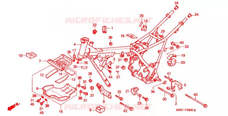 CADRE Honda MOTO 200 TRIAL 1985  TLM200RF
